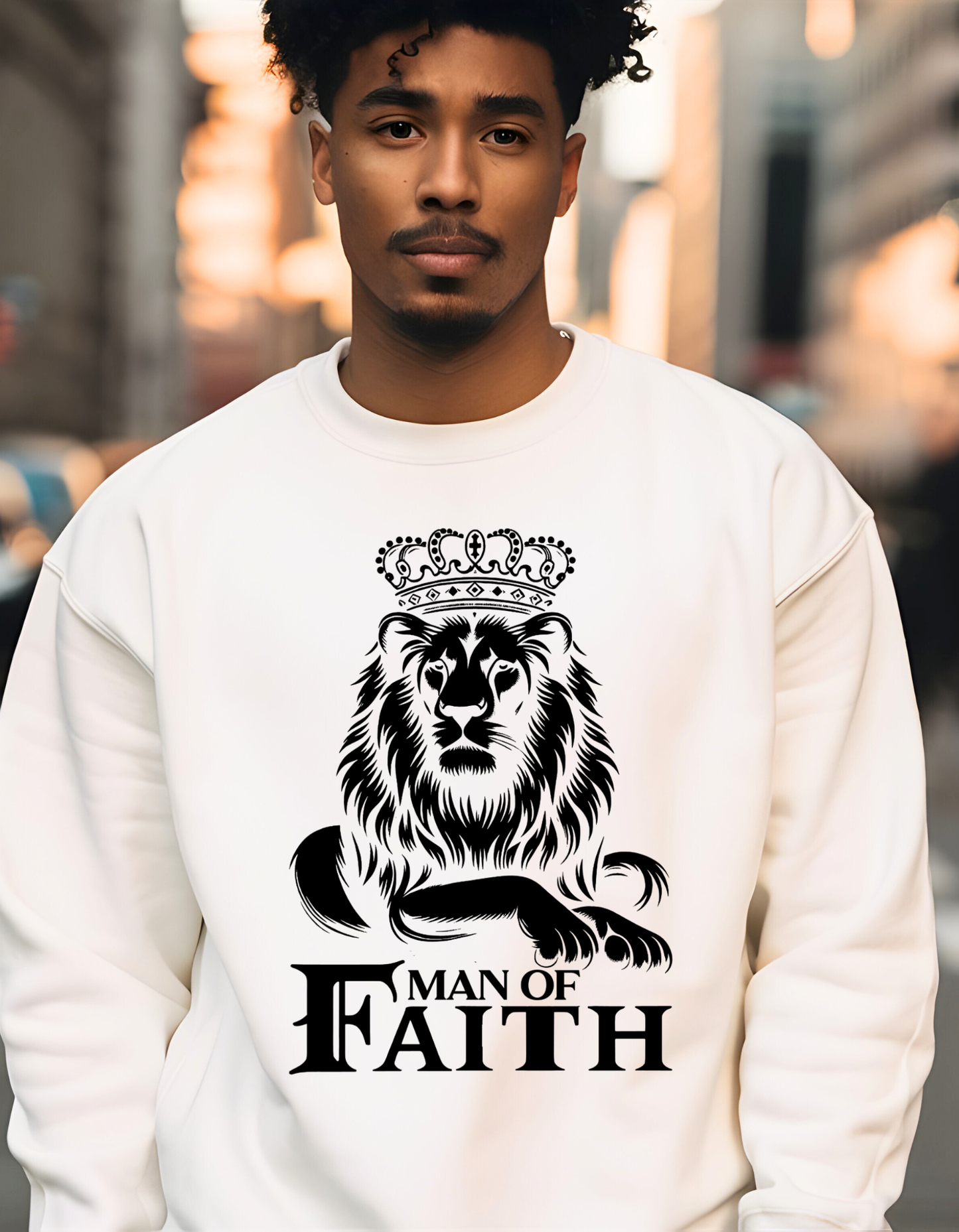 Man Of Faith Black Lion Sweatshirt