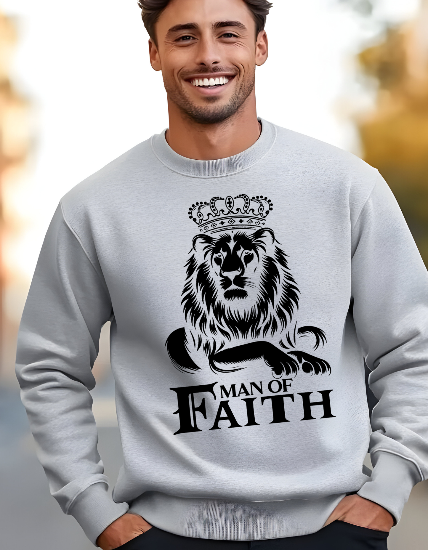 Man Of Faith Black Lion Sweatshirt