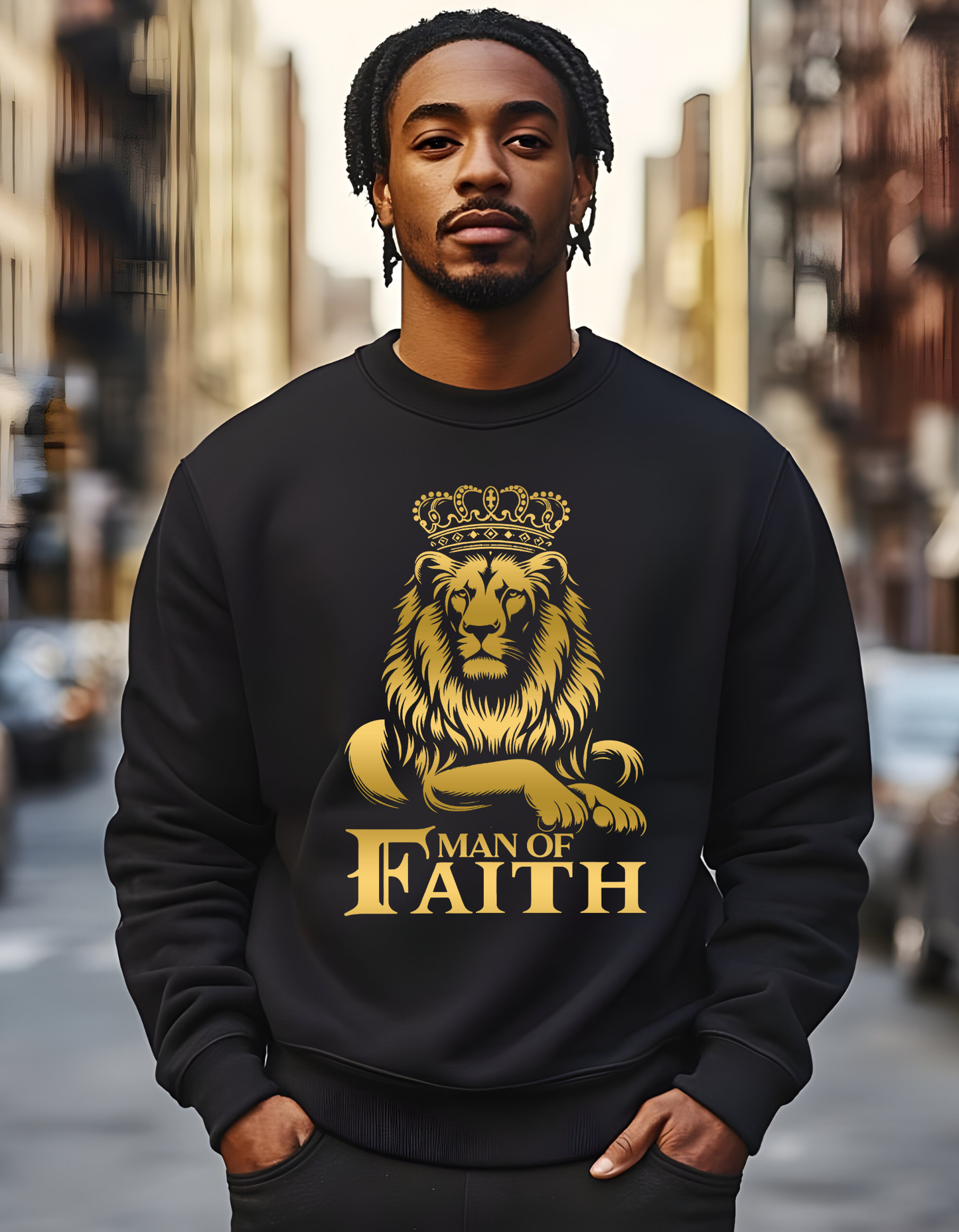 Man Of Faith Gold Lion Sweatshirt