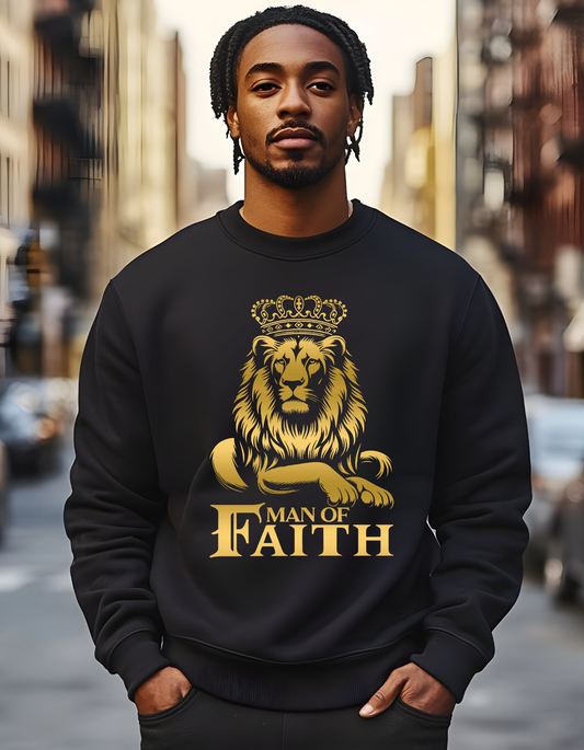 Man Of Faith Gold Lion Sweatshirt