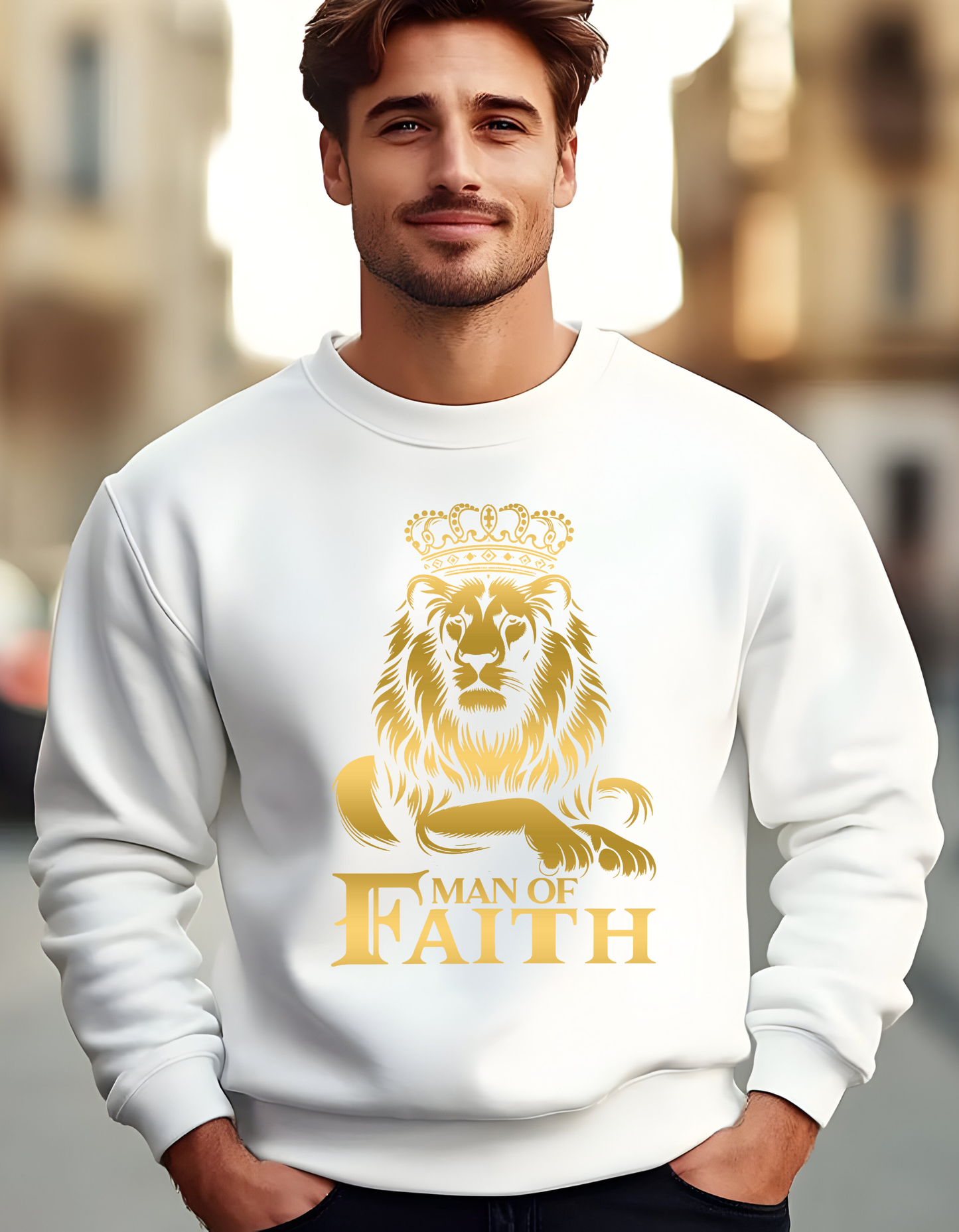 Man Of Faith Gold Lion Sweatshirt