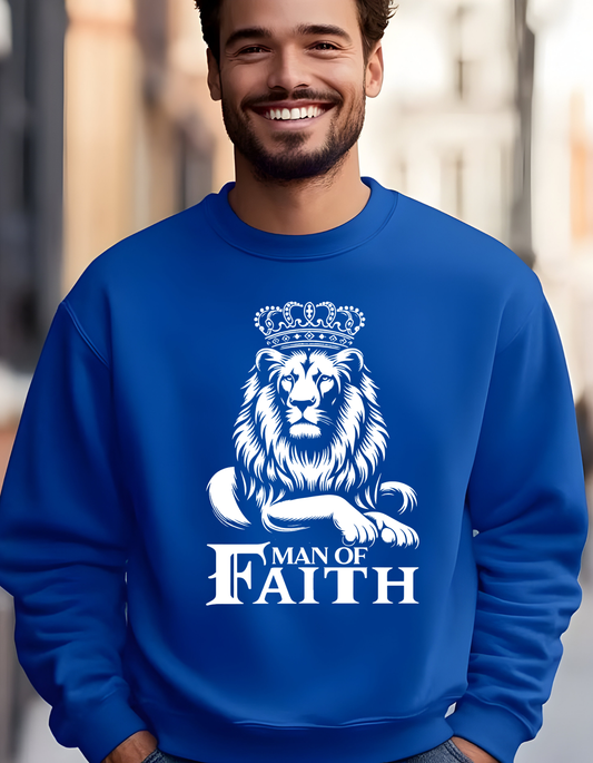 Man Of Faith White Lion Sweatshirt